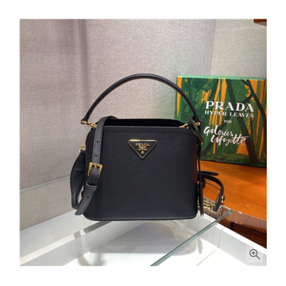 Prada 프라다 2021 여성용 레더 미니 토트 숄더백,21cm,PRAB0331,블랙